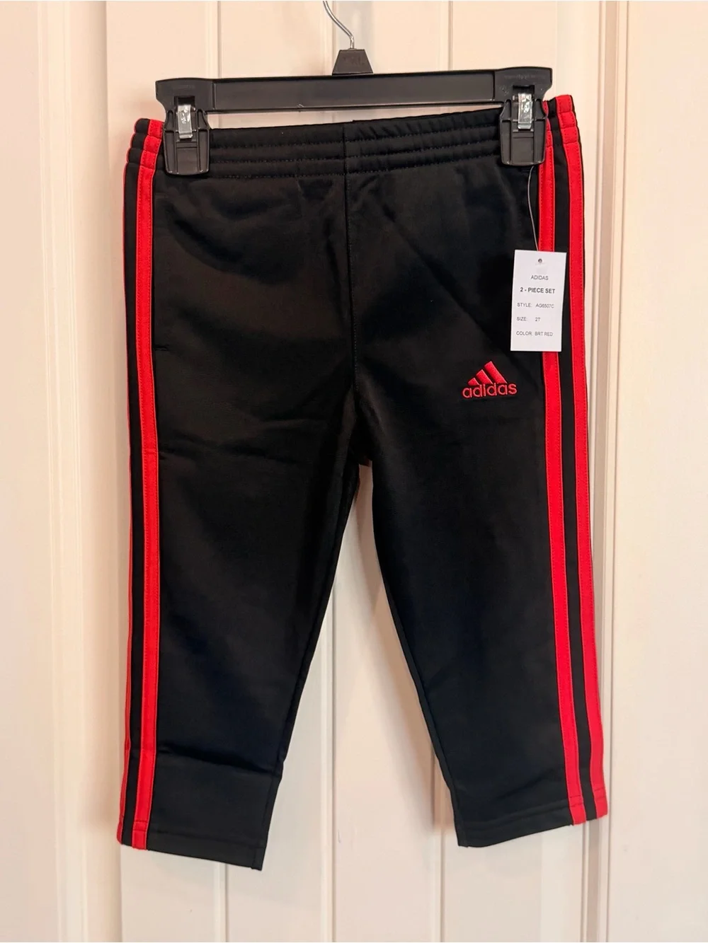 Adidas Boys 2T 2 Piece Tracksuit Hoodie Pants Red Black Camo NWT